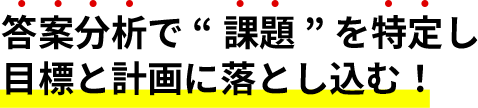 答案分析で“課題”を特定し目標と計画に落とし込む！